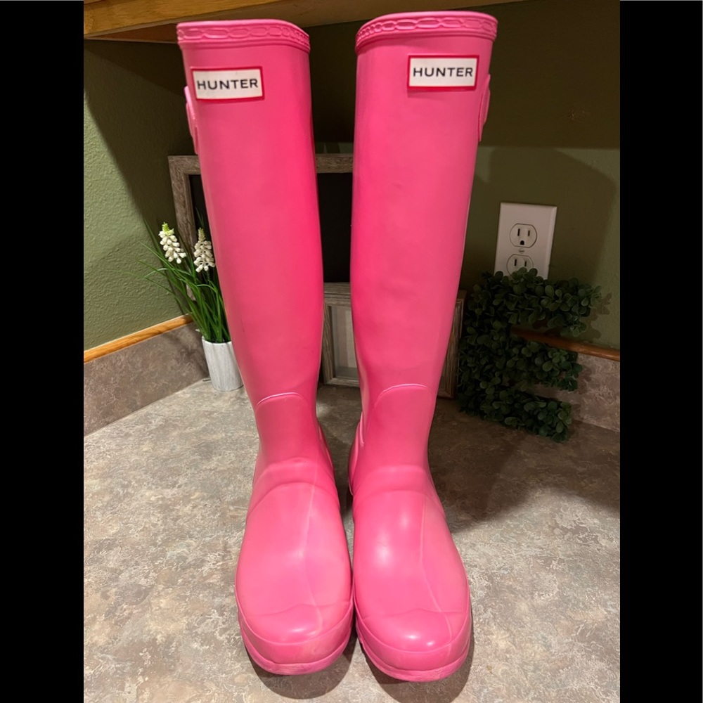 Pink Tall Original Hunter Boots 7M/8F